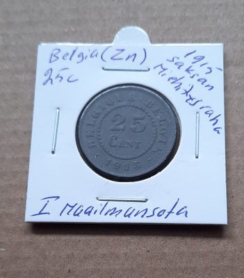 Belgia 25c (Zn) Saksan miehitysraha 1915