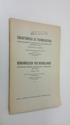 Gregori Aminoff : Selostuksia ja tiedonantoja Korkeimman ...