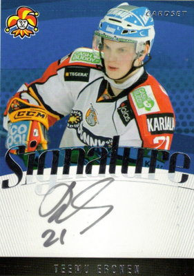 2011-12 Cardset TEEMU ERONEN Jokerit Signature nimmari