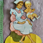 Paperinukke hoitaja ja vauva 1950-luku - pikkukuva 3