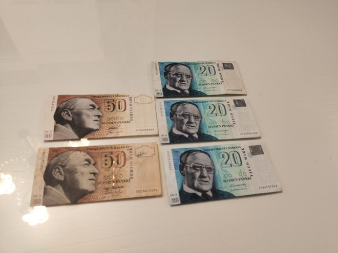 20 Mk ja 50 Mk setelit