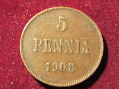 5 penniä 1908