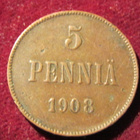 5 penniä 1908 - pikkukuva 1