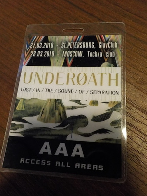UNDEROATH BACKSTAGE PASSI .