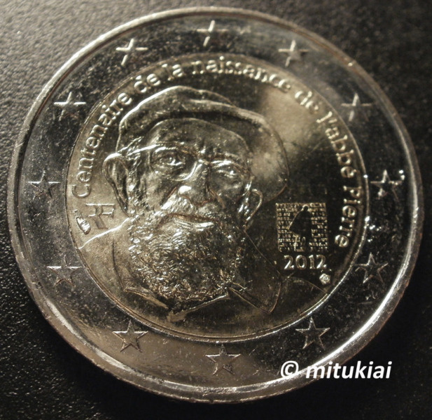 Ranska 2 euro 2012 juhlaraha Abbe Pierre UNC