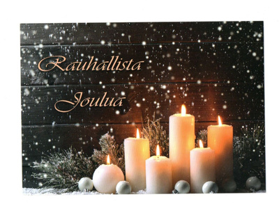 °°KYNTTILÄT LUMISATEESSA°° -KORTTI /Anki (Kulkematon)