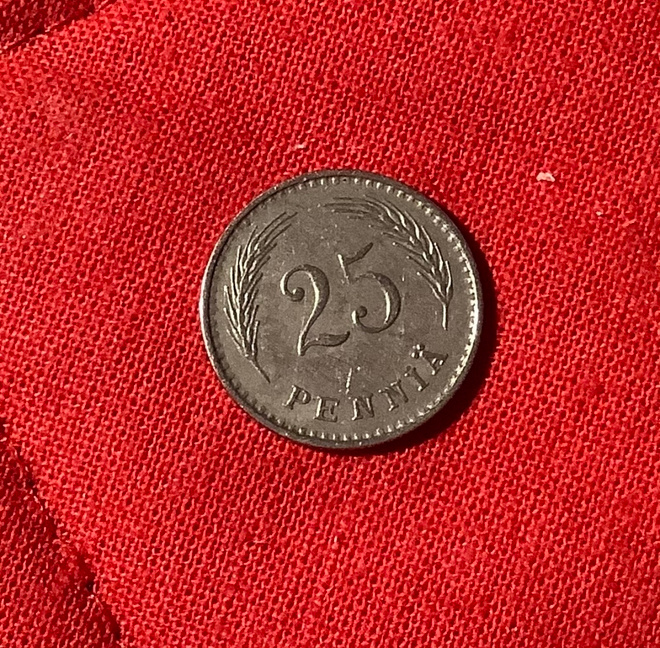 25 penniä suomalainen raha 1937