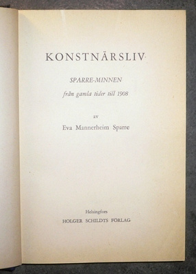 Eva Mannerheim Sparre : Konstnärsliv : Sparre minnen 1951 1p