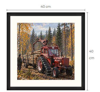 Uusi BM Volvo metsäkone traktori art print 40 cm x 40 cm
