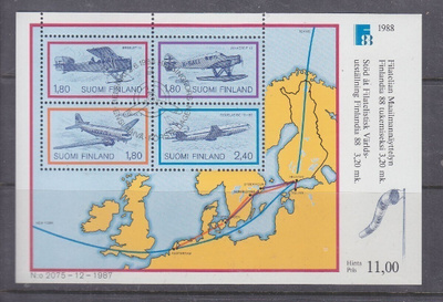 1988 Finlandia 88 blokki ep. leimalla.