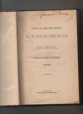 Suomalais-ugrilaisen seuran aikakauskirja 1915, (1911-1915)
