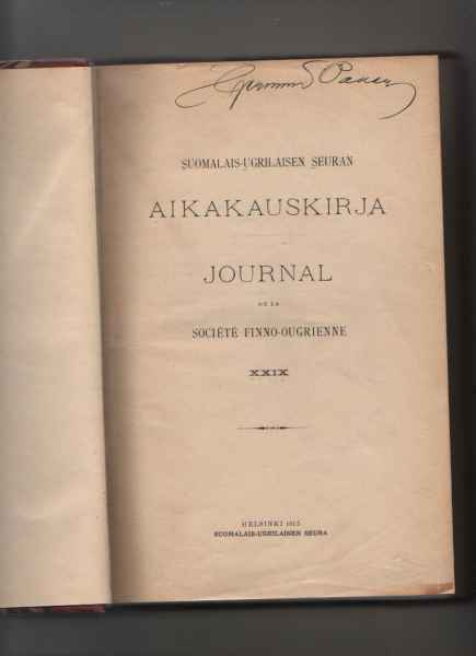 Suomalais-ugrilaisen seuran aikakauskirja 1915, (1911-1915)
