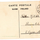 Vanha postikortti- tyttö toivottaa pojalle hyvää matkaa - pikkukuva 2