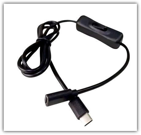 USB C -jatkokaapeli ON/OFF-kytkimellä / 1 metri #29964