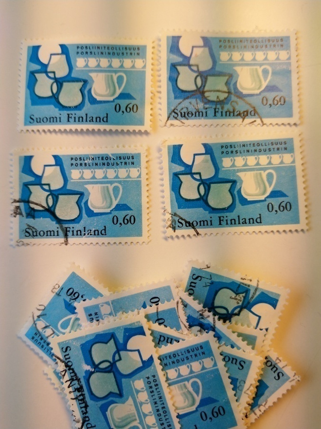 Suomen posliiniteollisuus postimerkki 0,60 markka
