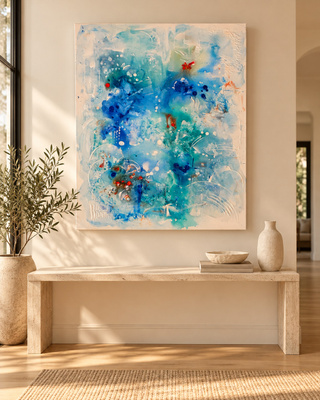Iso abstrakti taulu 80 × 100 cm – käsintehty taide