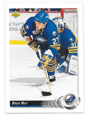 1992-93 Upper Deck #74 Brad May Buffalo Sabres gooni