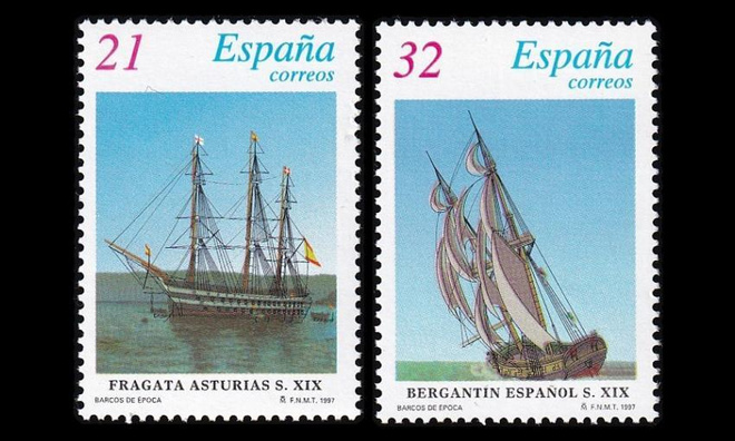 Espanja 3318-9 ** Purjealuksia (1997)