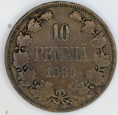 10 Penniä 1889