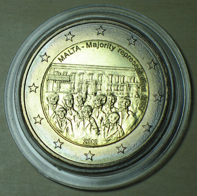 2012 Malta 2 € juhlaraha Enemmistöedustus 1887