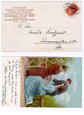 Laivankuvaleima postikortti Naantalista 16.7.1903 Turkuun