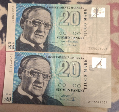 20mk setelit x2. 1993. Litt.A