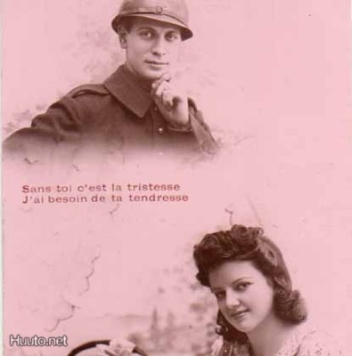 PROPAGANDA / Tyttö kirjoittaa kirjettä sotilaalleen. 1930-l.