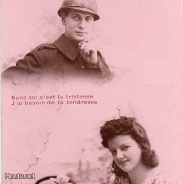 PROPAGANDA / Tyttö kirjoittaa kirjettä sotilaalleen. 1930-l.