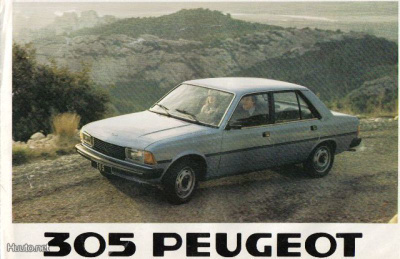 Peugeot 305 -esite 70-luvun lopusta