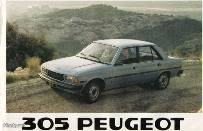 Peugeot 305 -esite 70-luvun lopusta