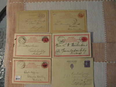 Ruotsin vanhoja postikortteja 6 kpl.1877-1900