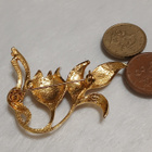 Vintage emaloitu solki Gold plated rintakoru rintaneula - pikkukuva 3