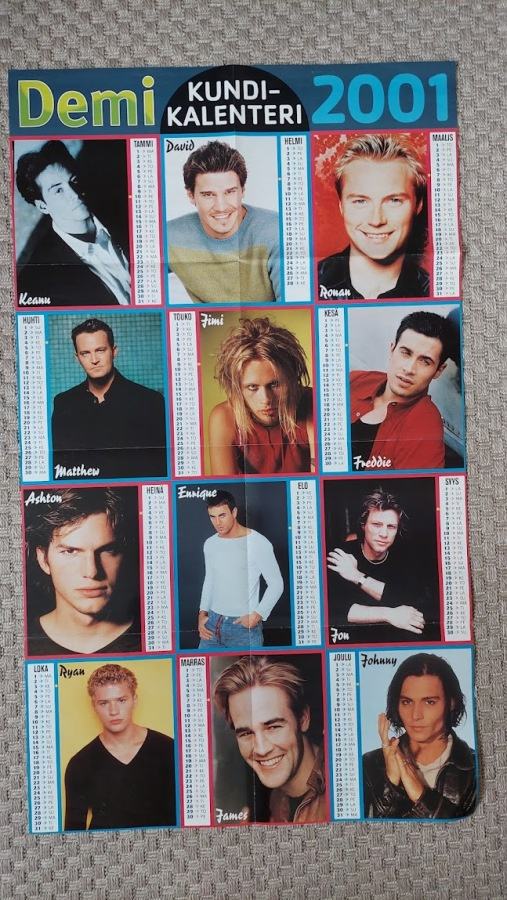 Demi-lehden juliste -  Kundikalenteri 2001 / Ricky Martin