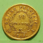 Ranska 20 Francs 1810 Napoleon kultaraha. Ikään nähden hyvä - pikkukuva 2