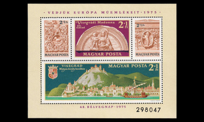 Unkari 3064-7BL115 ** Muistomerkkiensuojeluvuosi (1975)