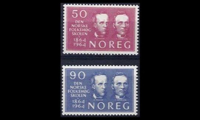 Norja 522-3 ** kansankorkeakoulu 100v (1964)