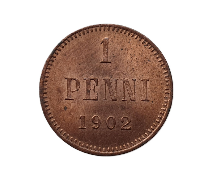 1 penni 1902 - hienokuntoinen!