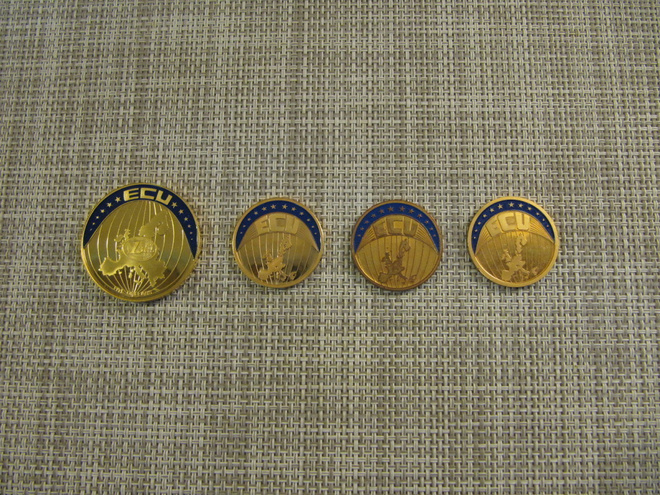 ECU 1 Euro  2003 Five Dollars Liberia ja 3 kpl ECU 2000-2001