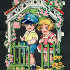 Wanha - Lapset kukkaportin alla - 1900-l alku - pikkukuva 1