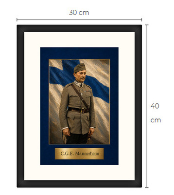 Uusi Mannerheim art print kehystetty 30 cm x 40 cm