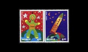 Norja 1357-8 ** Uusi vuosituhat lasten piirustuksia (2000)