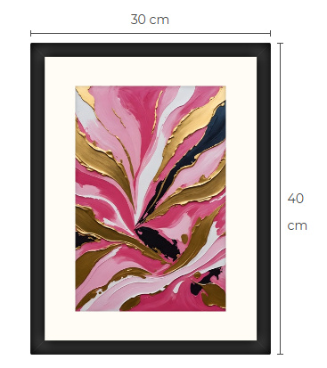 Uusi abstrakti Art Print paspis & kehys 30 cm x 40 cm