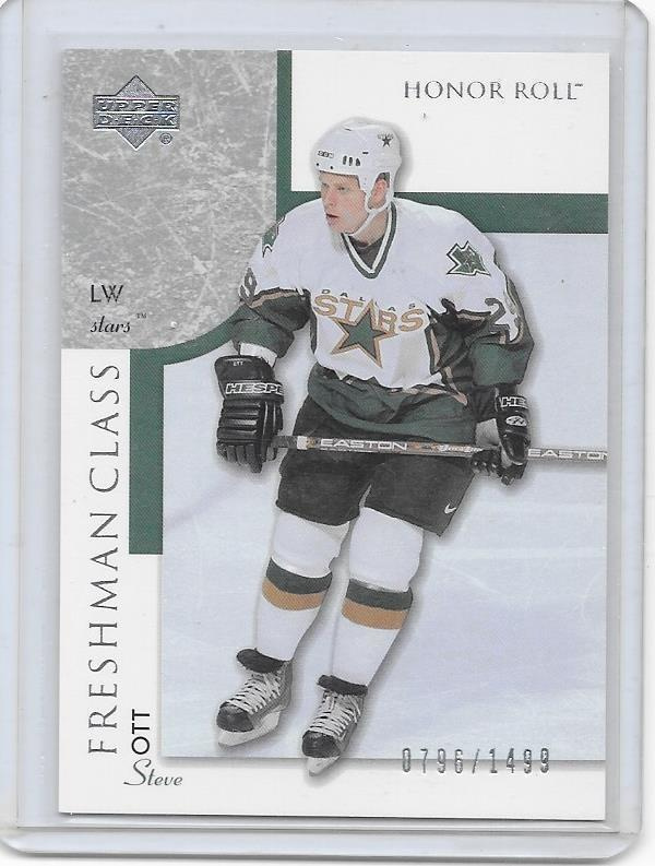 2002-03 UD Honor Roll #139 Steve Ott Dallas Stars gooni RC