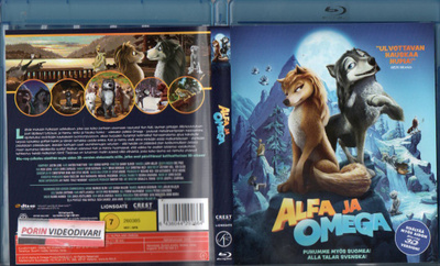 Alfa Ja Omega (8 495) k -FI- BLU-RAY suomik. 2010 3d / 2d