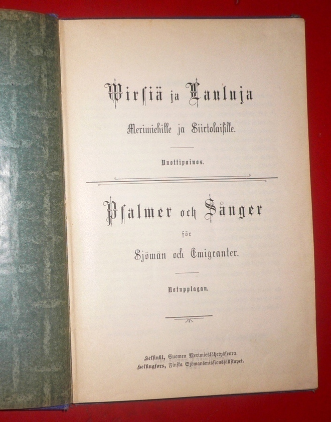 Muukalaisen Lauluja - Främlingssånger 1902 1.p.