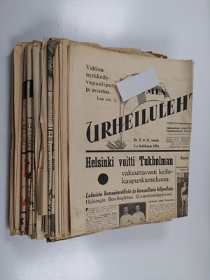 Suomen urheilulehti 1934 No 27-32, 34-50 ,52-64
