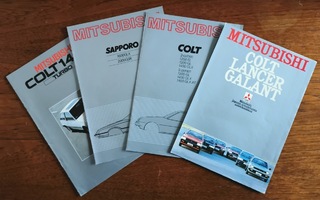 Mitsubishi- autoesitteet 4 kpl 1980-luku