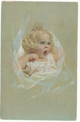 Tyttönen - vanha kortti