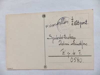 Postikortti Kenttäposti Fiskari - Fiskars Rivipeima 1943