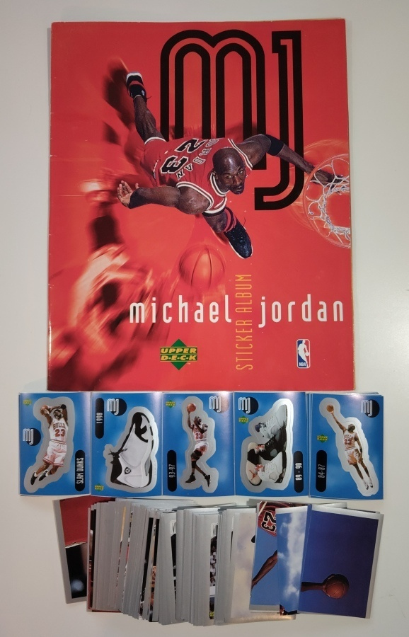 1998-99 Upper Deck Sticker set Michael Jordan. Albumi+tarrat